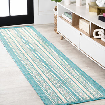 Haynes Modern Double Stripe Indoor/outdoor Area Rug